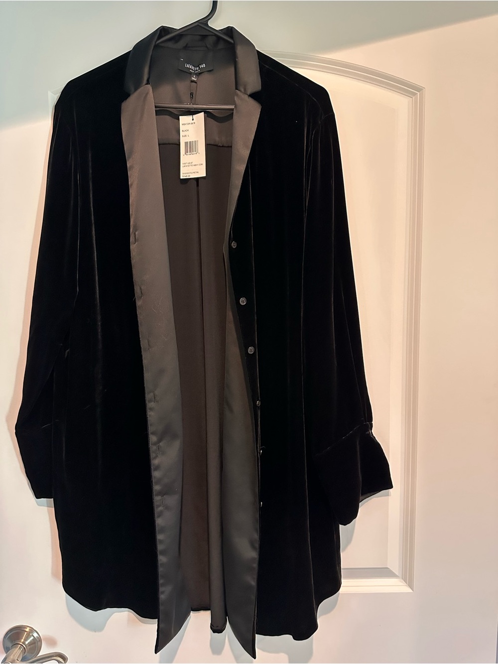 NWT LAFAYETTE 148  SZ L WOMEN's long blazer/jacket. Black $548 retail - Picture 3 of 10